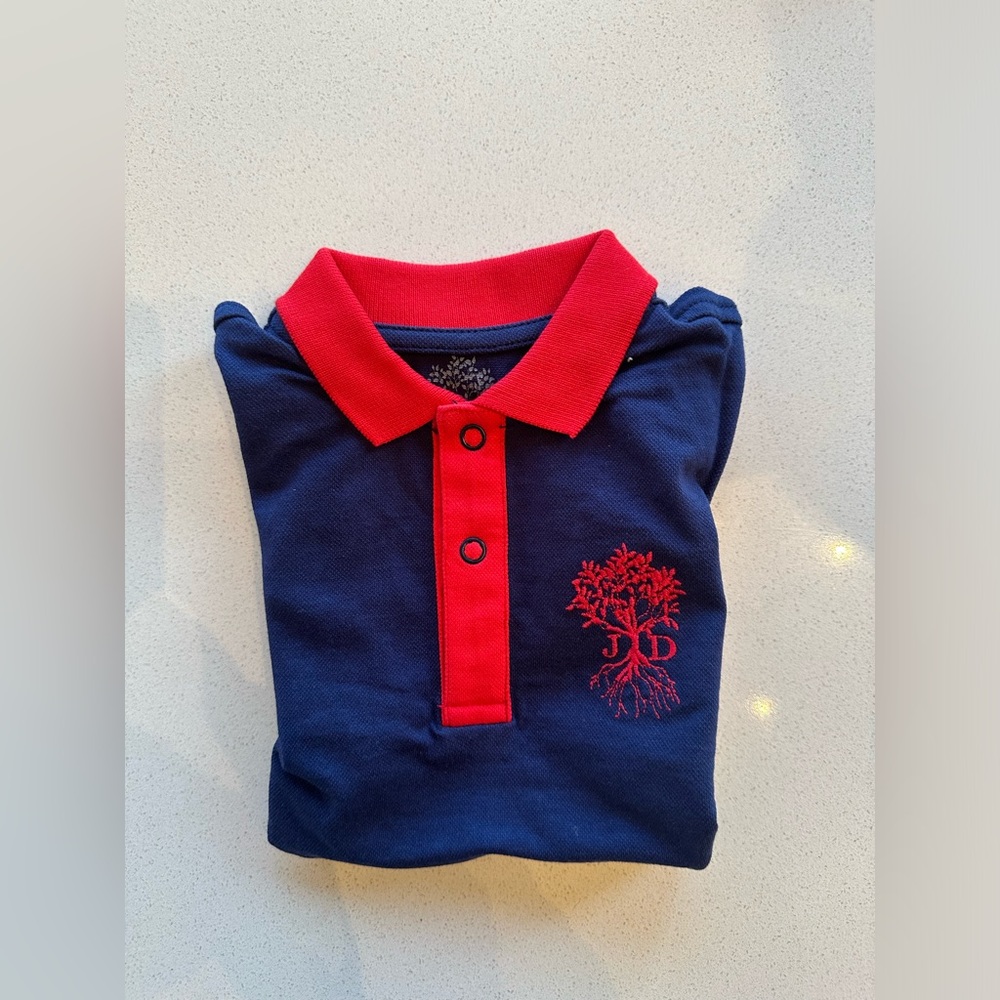 Just Dads 9-12 mo onesy nwt bout with red trim